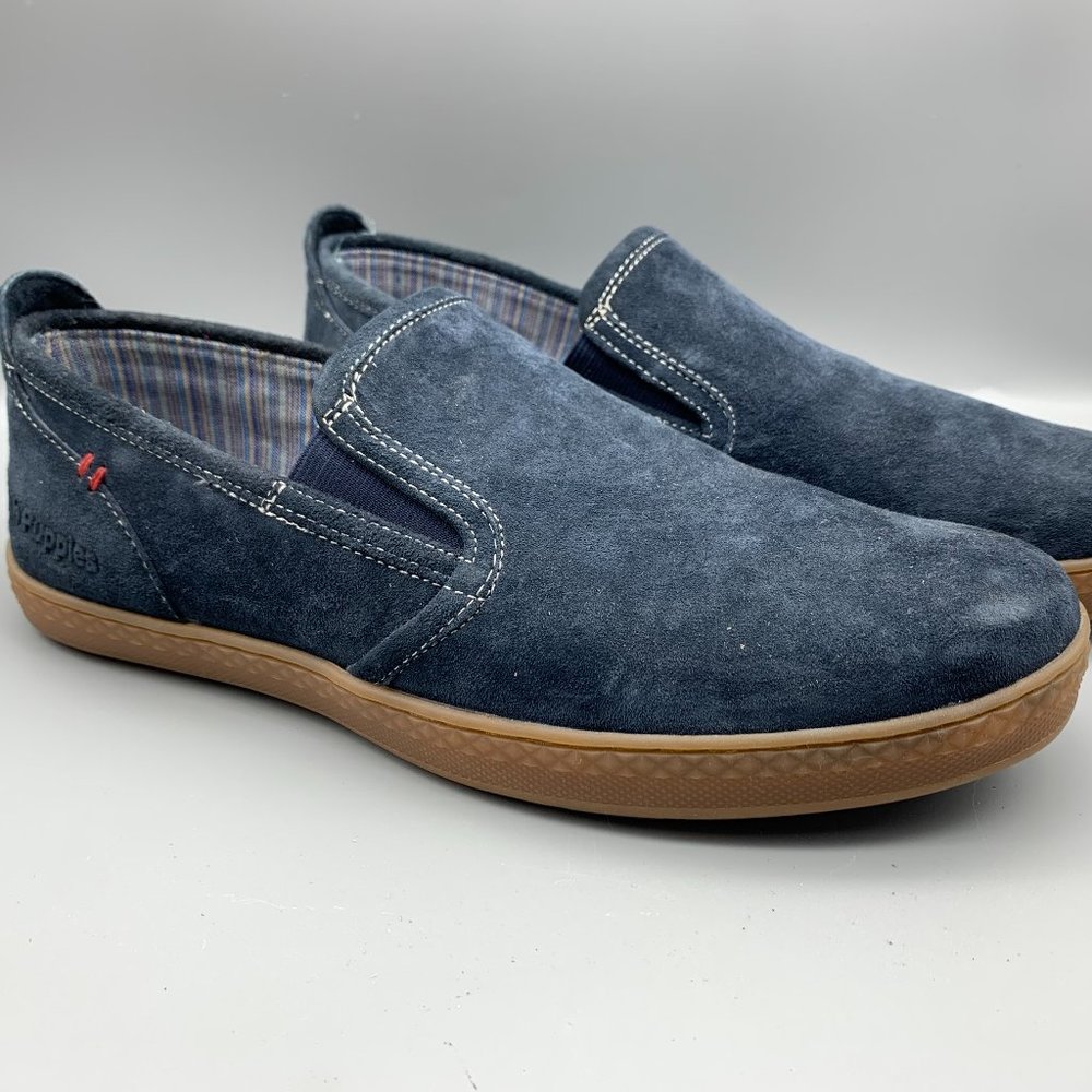 NEW Hush Puppies Men's 9 Wide Blue Slip On Casual  Boat Shoe